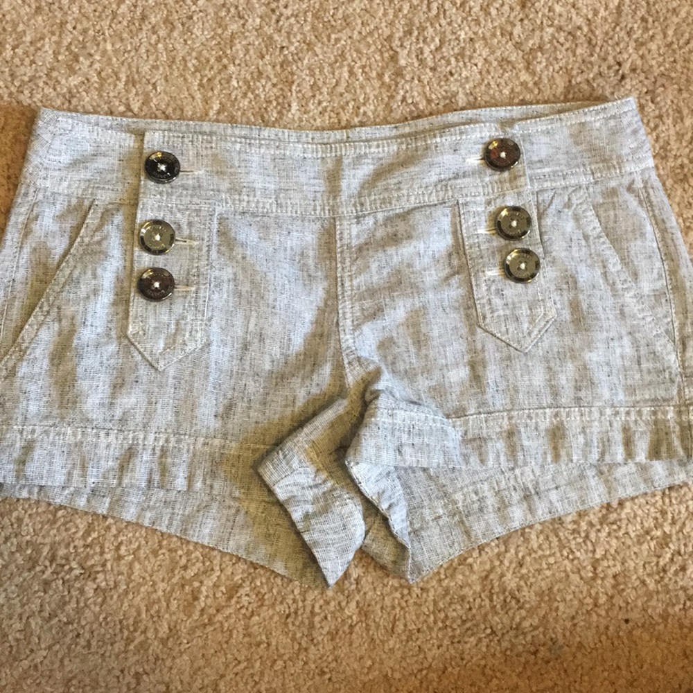 Express gray linen shorts